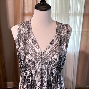 Black white leopard, snake print women’s dress